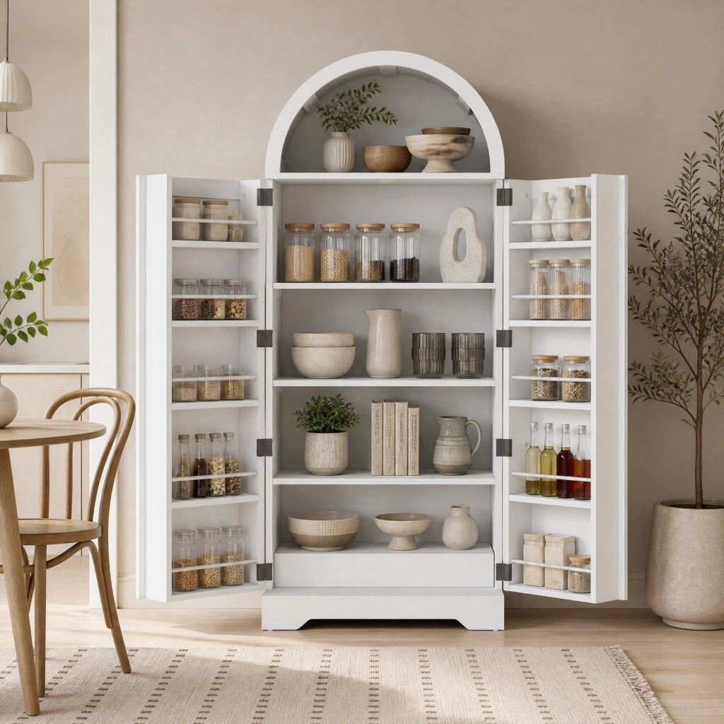 ARMADIO ad arco 70x40x165 cm MDF bianco
