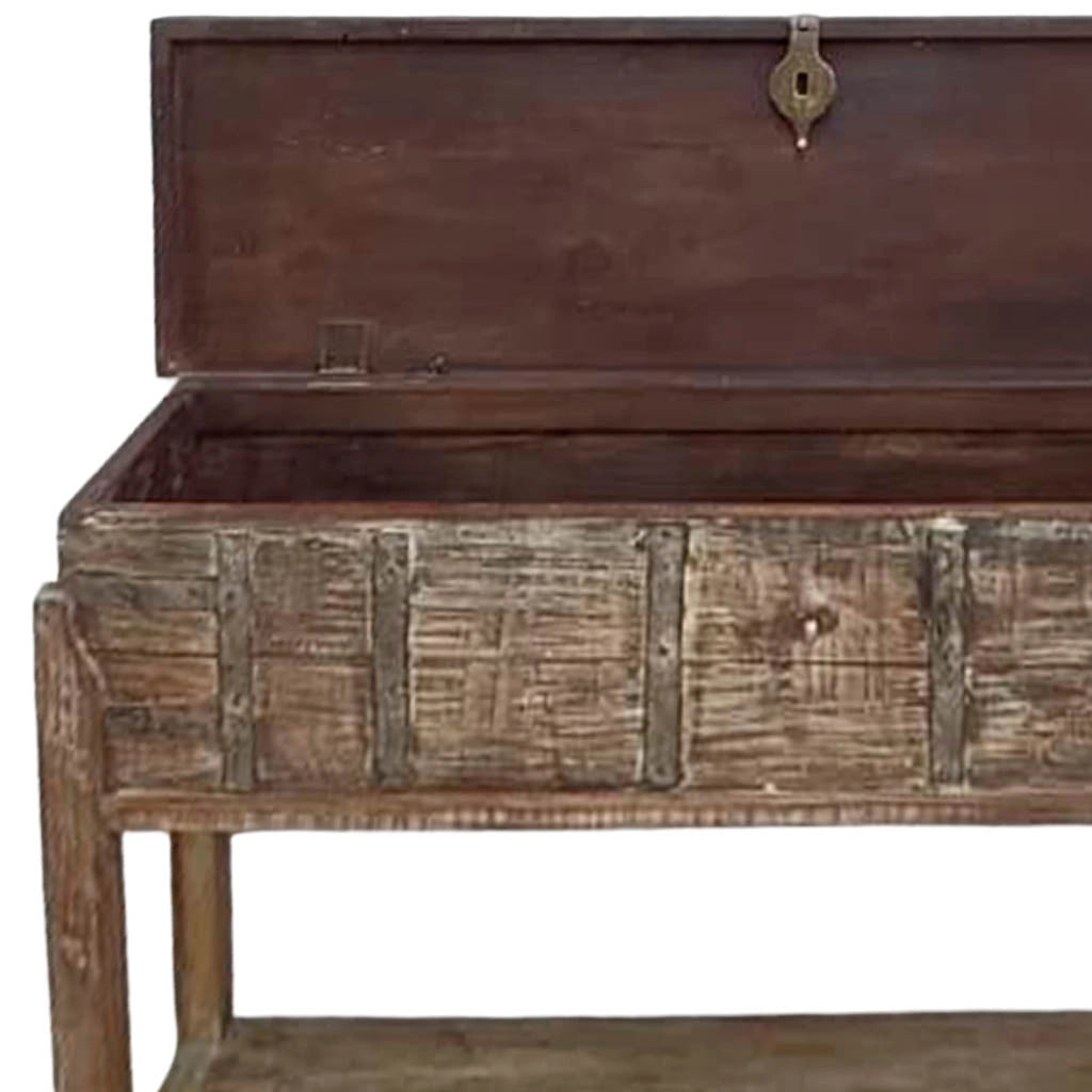 Crediera in legno fatto a mano 144x39x93h cm