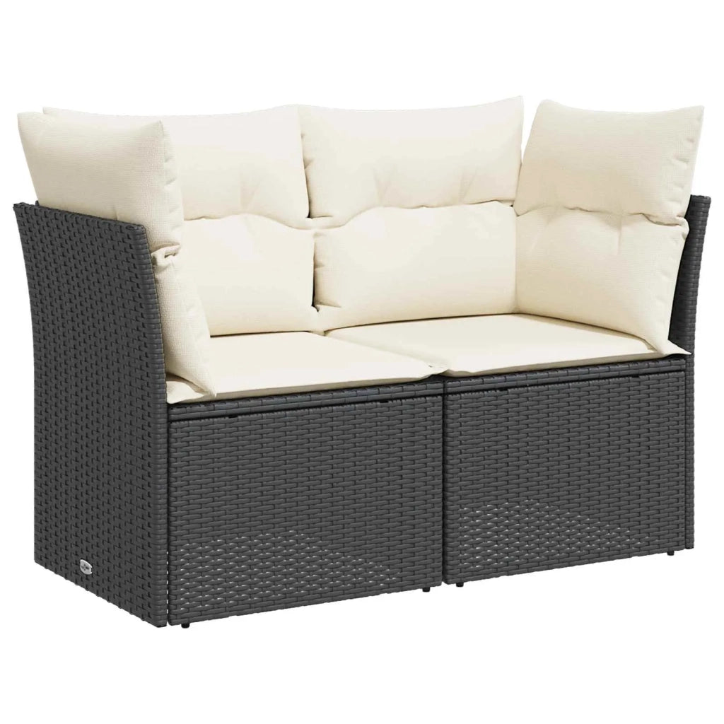 Set di divani 7 pz Nero e Bianco Crema 3448755