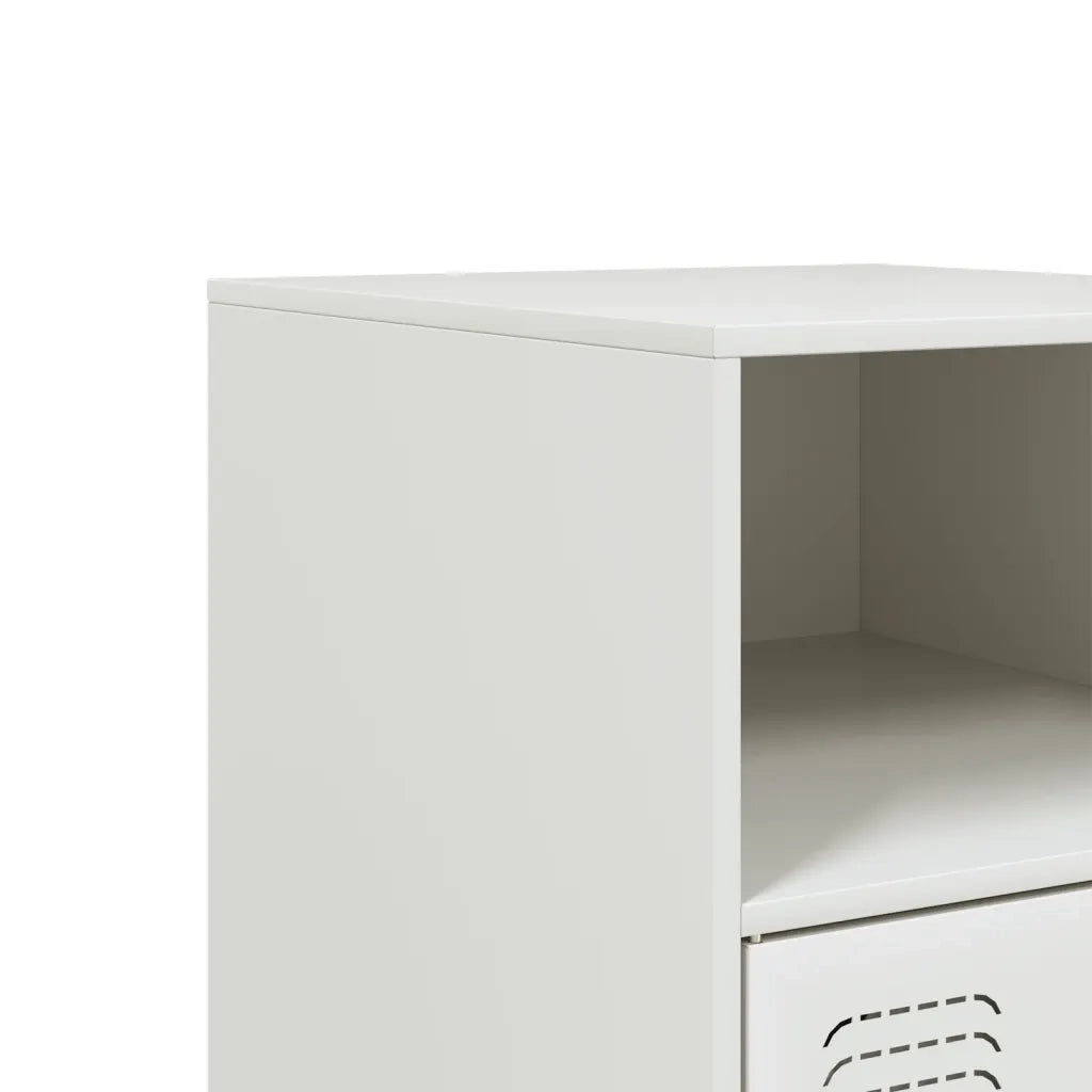 Comodini 2 pz Bianchi 34,5x39x62 cm in Acciaio 841774
