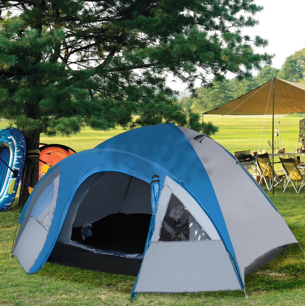 Tenda igloo 4 stagioni 4 posti impermeabile con zanzariere