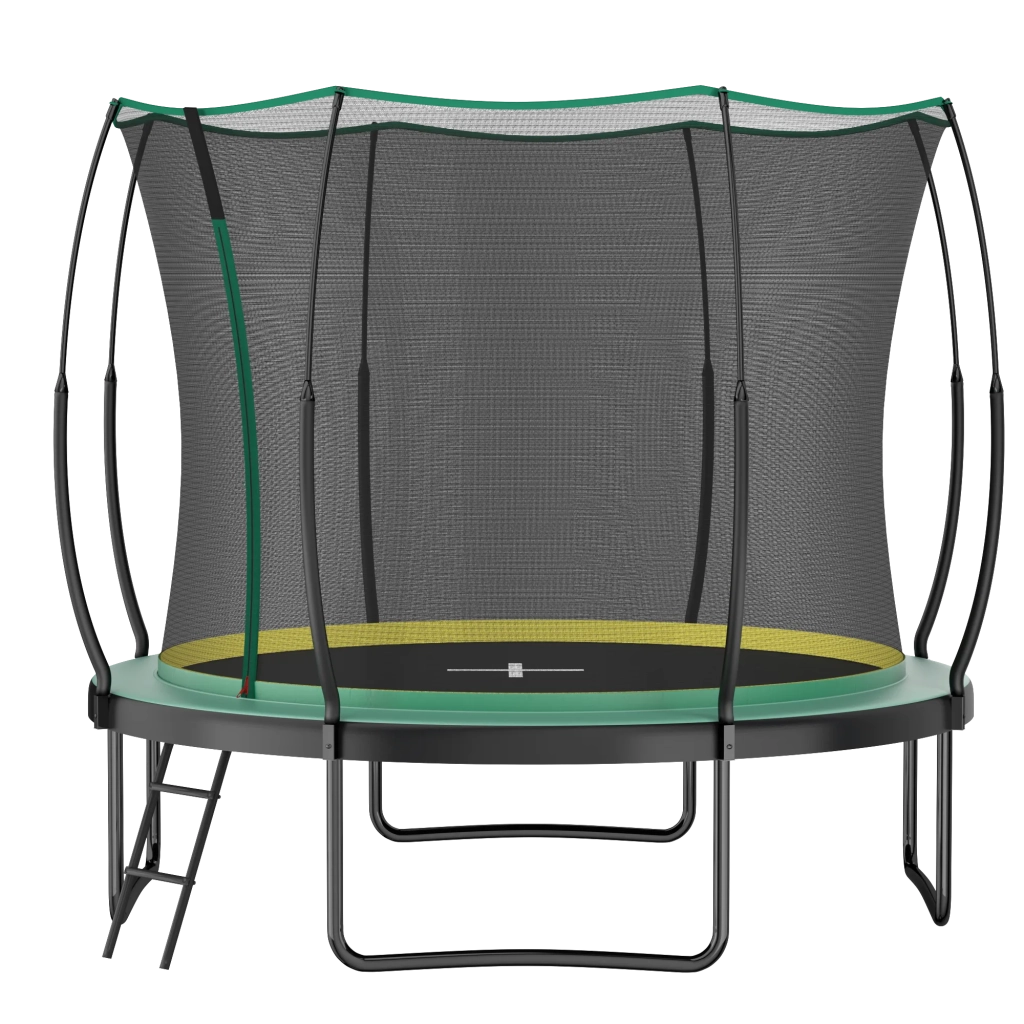Trampolino da giardino senza molle e senza cuciture, 305 cm, con rete di sicurezza