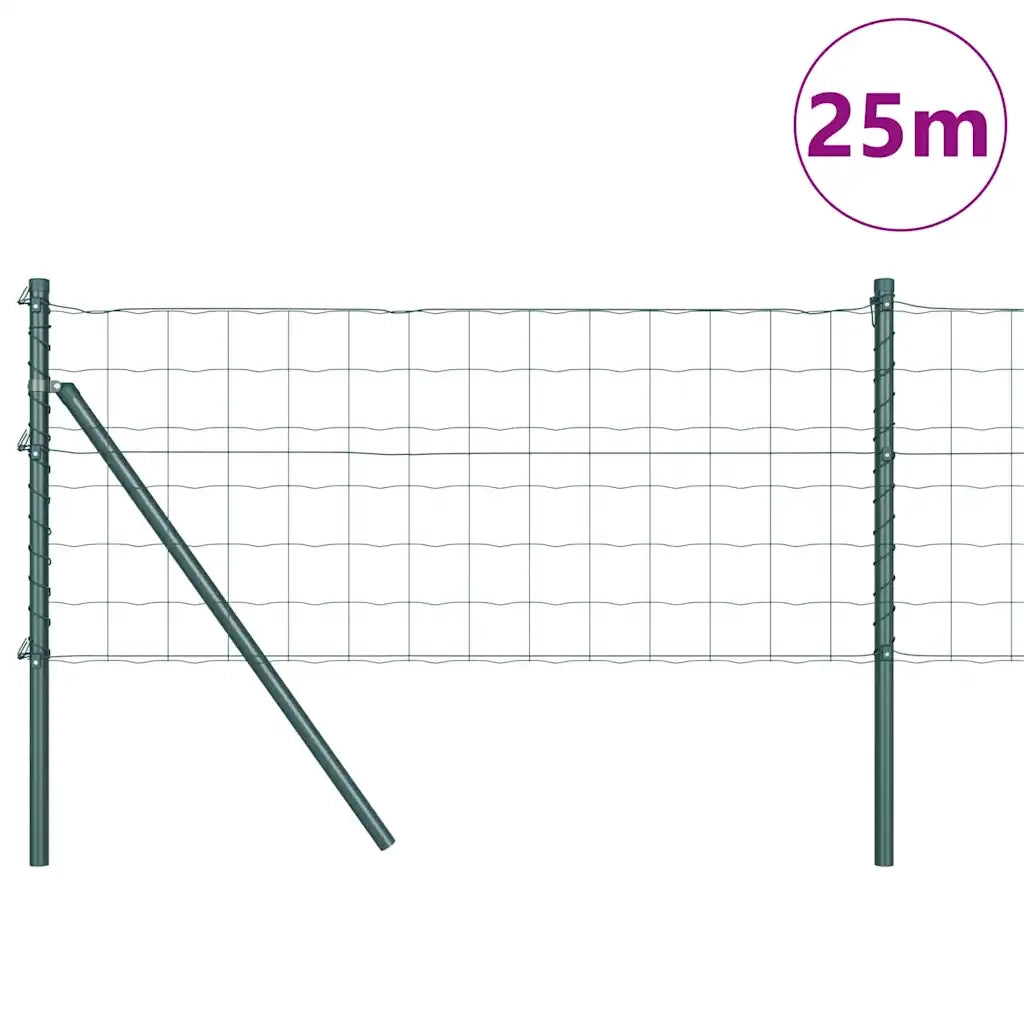 Recinzione da Giardino | Recinzione con Posto Verde 0,4 x 25 m Acciaio e PVC