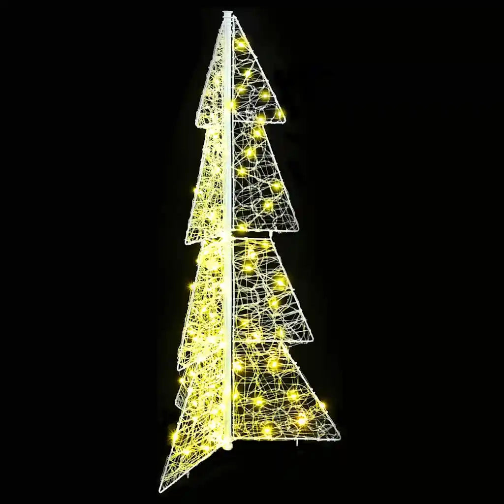 Albero di Natale con 100 LED-Luci decorative natalizie Bianco caldo 120 cm Acrilico 407177