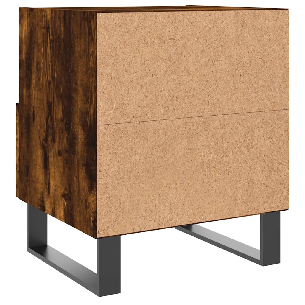 Set di 2 Comodini | Armadio da Notte | Mobiletto da notte Rovere Fumo 40x35x47,5 cm in Legno Multistrato