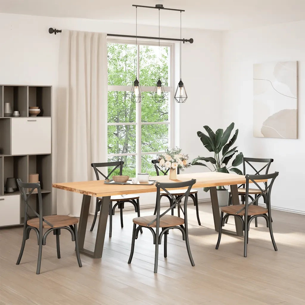 Gambe per tavolo da pranzo a forma di U 2 pz | Piede del tavolo in acciaio naturale 60x(72-73) cm