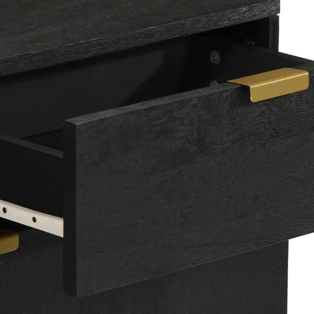 Comodino-Tavolino da notte Nero 50x33x60 cm in Legno Multistrato 604567