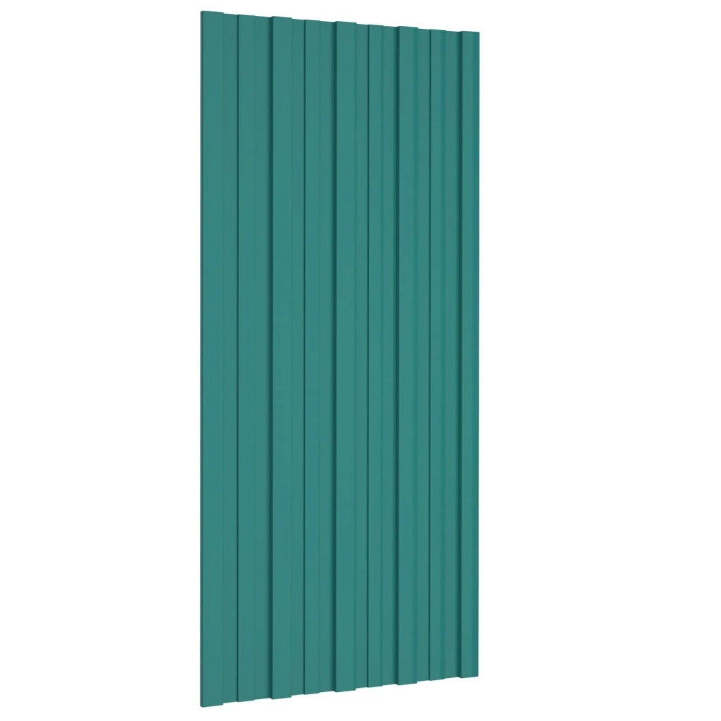 Pannello per tetto 12 pcs Verde 100 x 45 cm Acciaio zincato 42047121