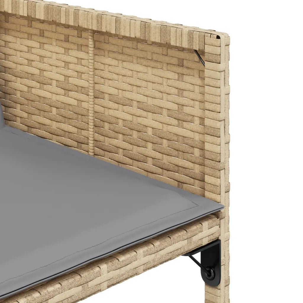 Set Pranzo da Giardino 7 pz | Set Salotto da Giardino con Cuscini Beige Misto Polyrattan