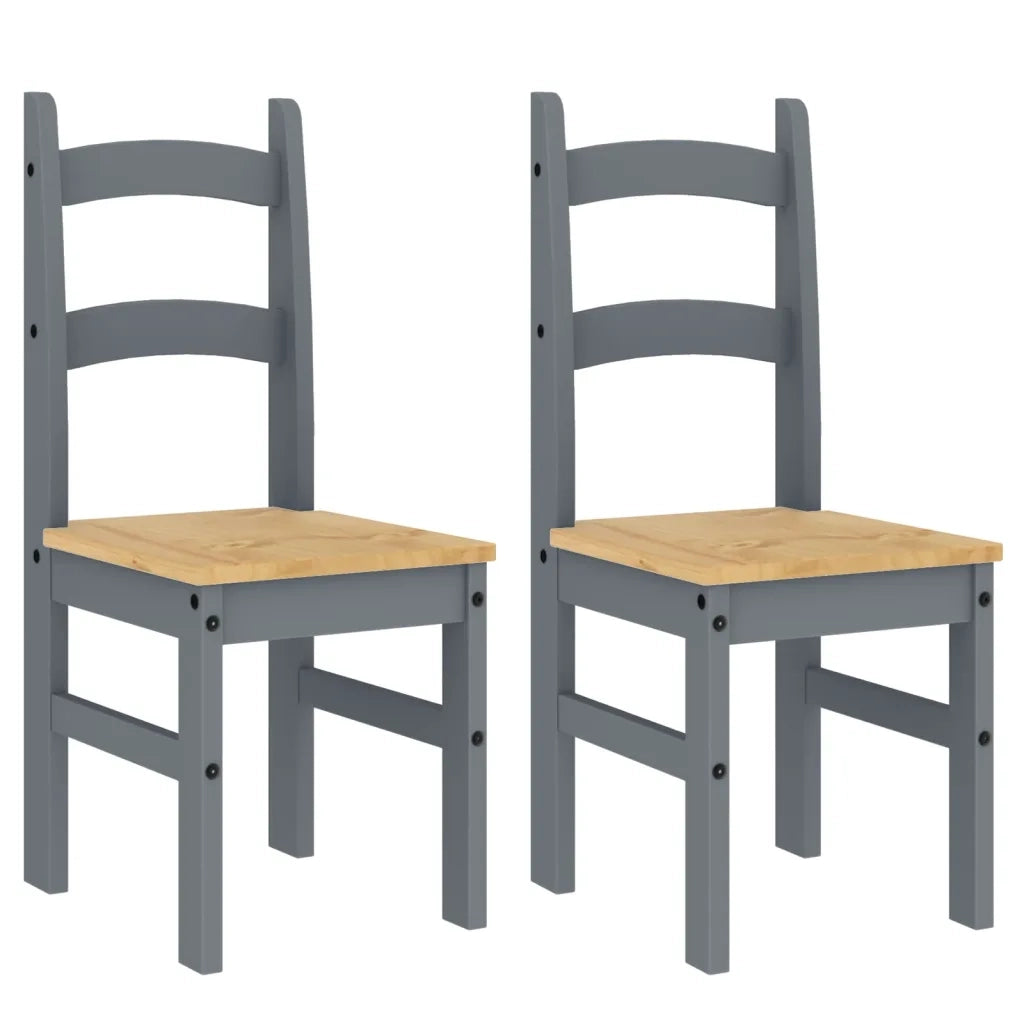 Sedie da Pranzo 2 pz | Sedie da cucina Grigie 40x46x99 cm Legno Massello di Pino