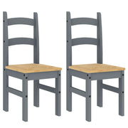Sedie da Pranzo 2 pz | Sedie da cucina Grigie 40x46x99 cm Legno Massello di Pino