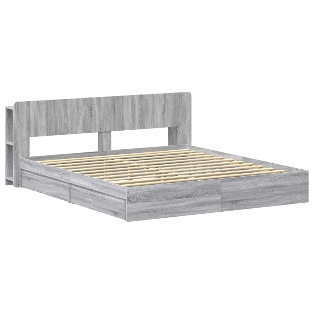 Telaio del letto con storage Sonoma grigio 180 x 200 cm 3433601