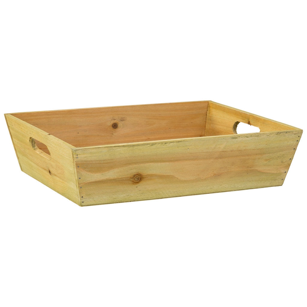 Cestino in legno marrone 37x28x9h cm