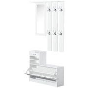 Mobile d'ingresso con appendiabiti, specchio e scarpiera ¨C Minimal ¨C bianco
