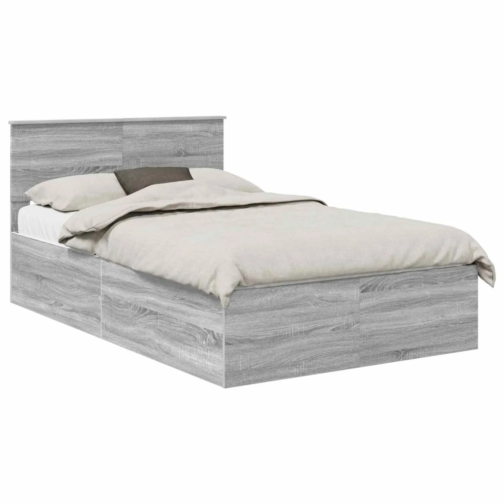 Struttura del letto con testiera Grigio Sonoma 135 x 190 cm 3408681