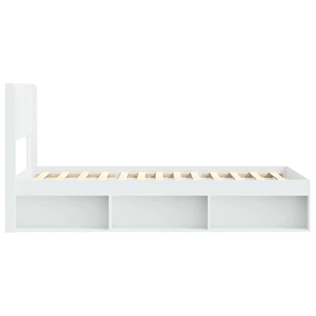 Struttura del letto con stoccaggio e testata Bianco 3414243