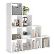 Scaffale Staircase contenitore a 6 scomparti per libreria 129,5 x 29 x 129,5 cm soggiorno camera da letto bianco 12_0005761