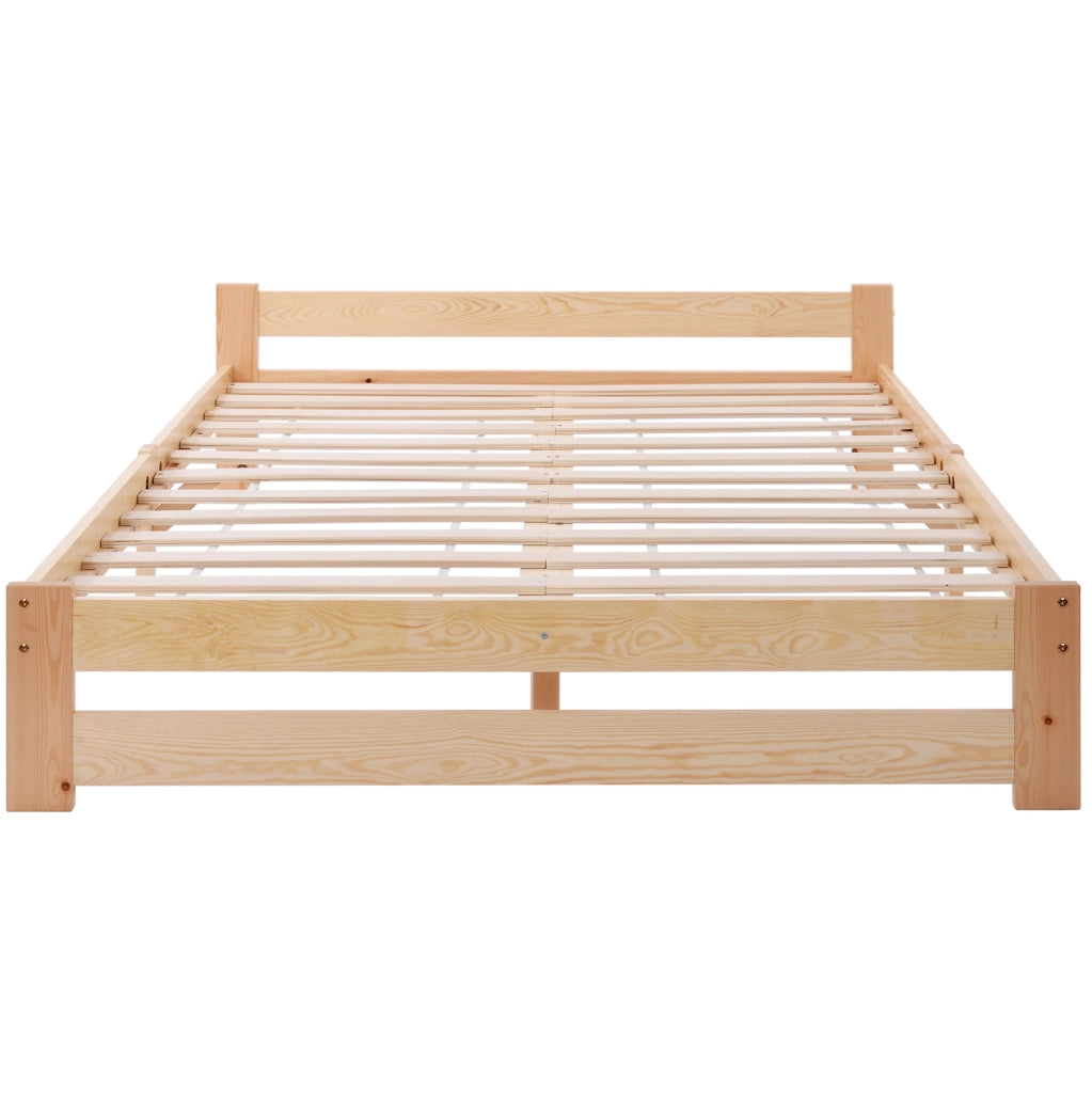 Letto matrimoniale futon in pino massello naturale 140x200 cm