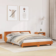 Letto senza Materasso-Struttura Letto Marrone Cera 140x190 cm in Legno di Pino 546675