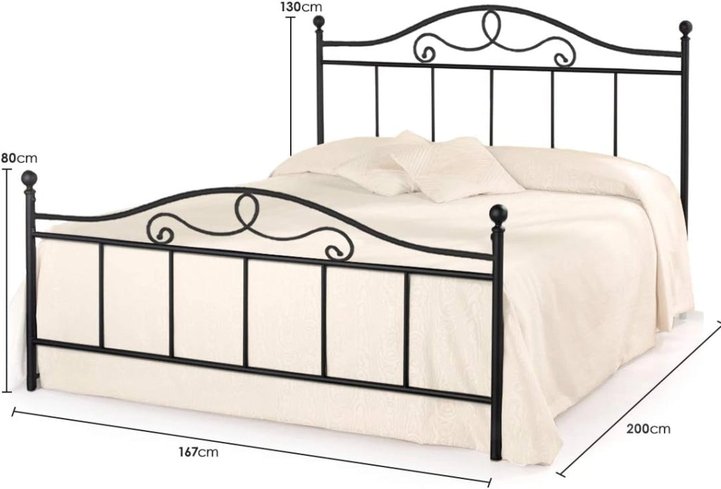 Qualydorm Letto in Ferro Battuto Moderno matrimoniale MALTA - Made in Italy Vari colori da cm 160x190 Artigianale Verde
