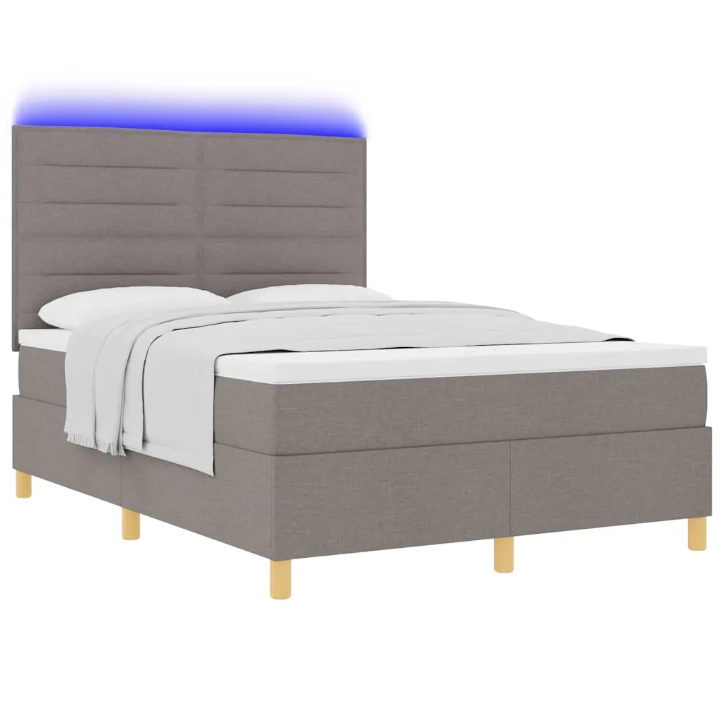 Letto a Sorgente LED con materasso Talpa 140 x 190 cm Tessuto