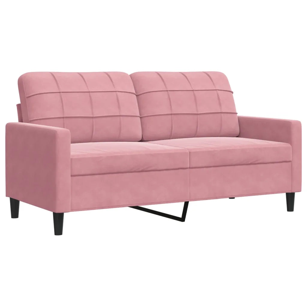 Set di Divani 3 pz con Cuscini e Rinforzi rosa in Velluto