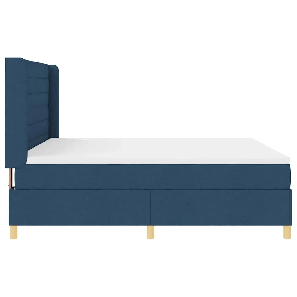 Letto a molle con materasso Blu 180 x 200 cm Tessuto