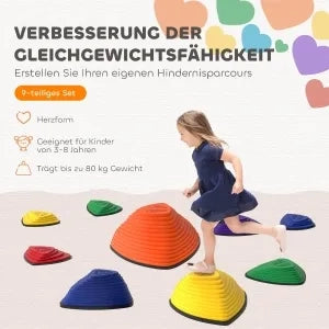 Set 9 gradini antiscivolo, impilabili, per interni ed esterni, multicolore