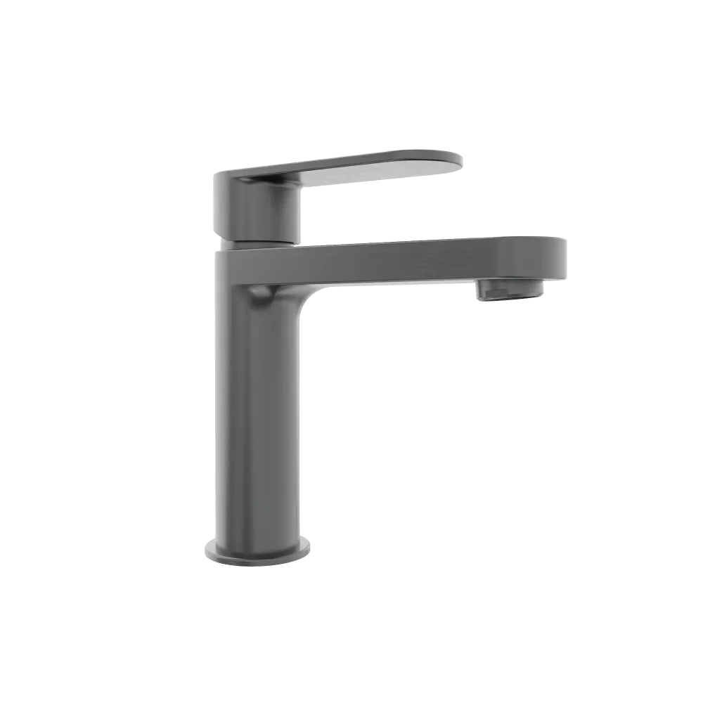 Coppia miscelatori lavabo 16cm e bidet gun metal spazzolato senza scarico | Margot