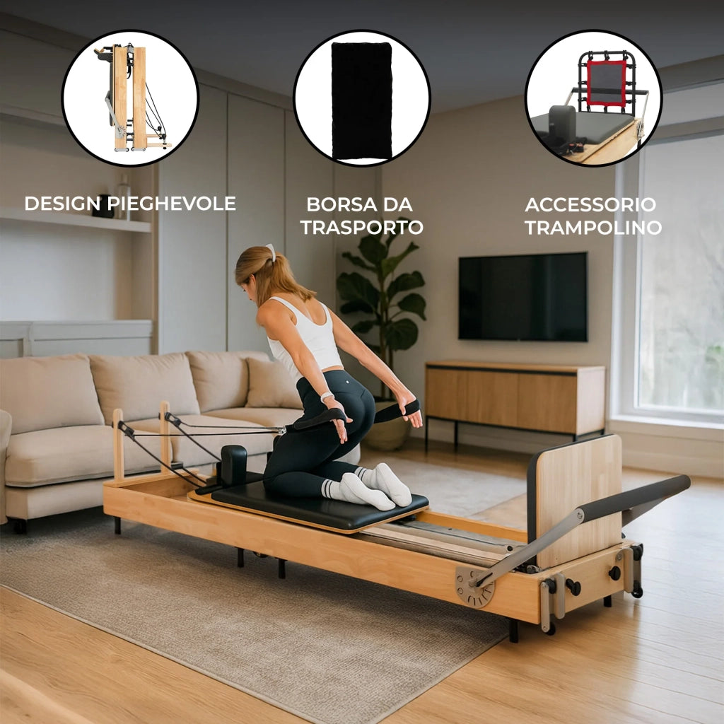 Macchina Pilates Rovere Pieghevole Multifunzionale Letto Palestra Casa