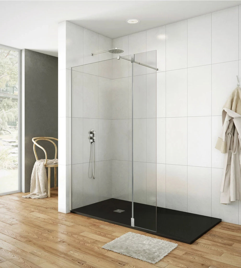 Parete doccia fissa Screen 8 mm 120 cm (116,5-118,0 cm) bianco, vetro satinato Frost