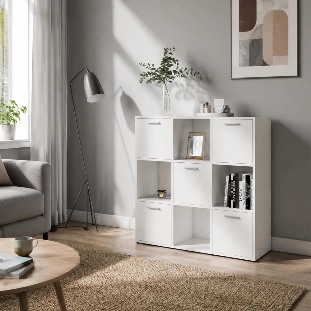 Bookshelf White 90x30x90 Cm Wood Composite