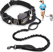 Manubrio da corsa per cani 3 in 1, cintura multifunzionale regolabile con assorbimento Bungee per passeggiata, corsa, escursione