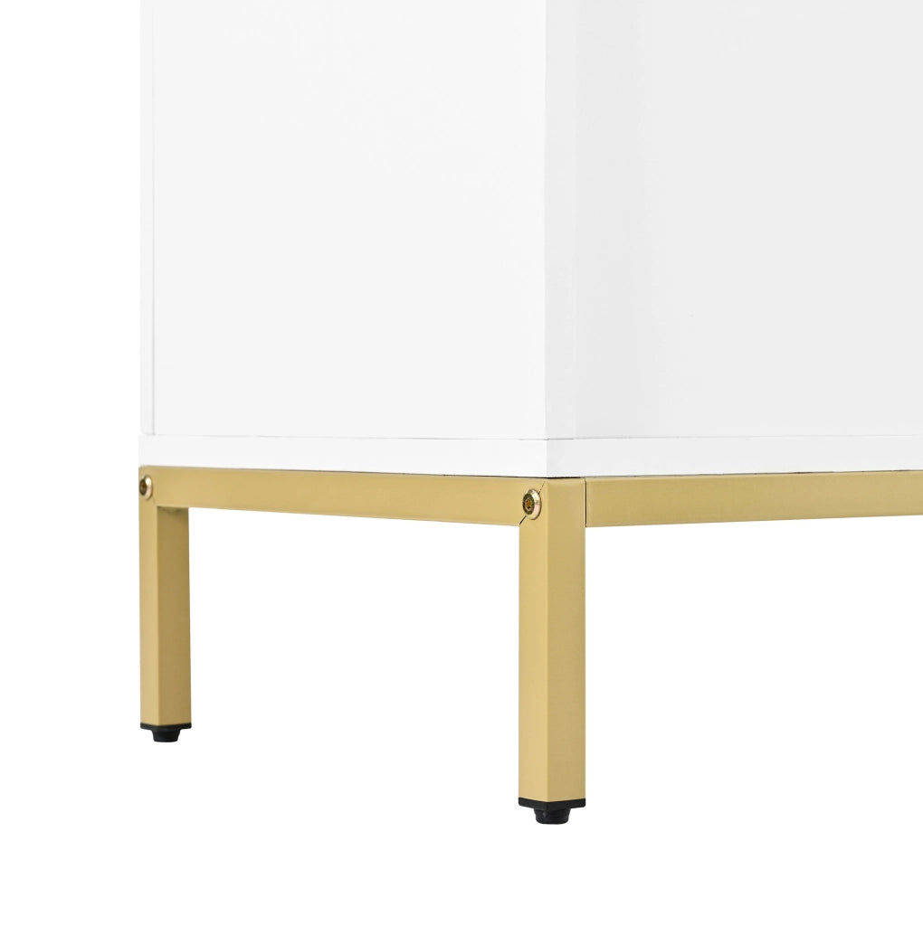 Scarpiera 80x35x103 cm con 2 cassetti, 2 ante e LED integrato bianca HAVRYA