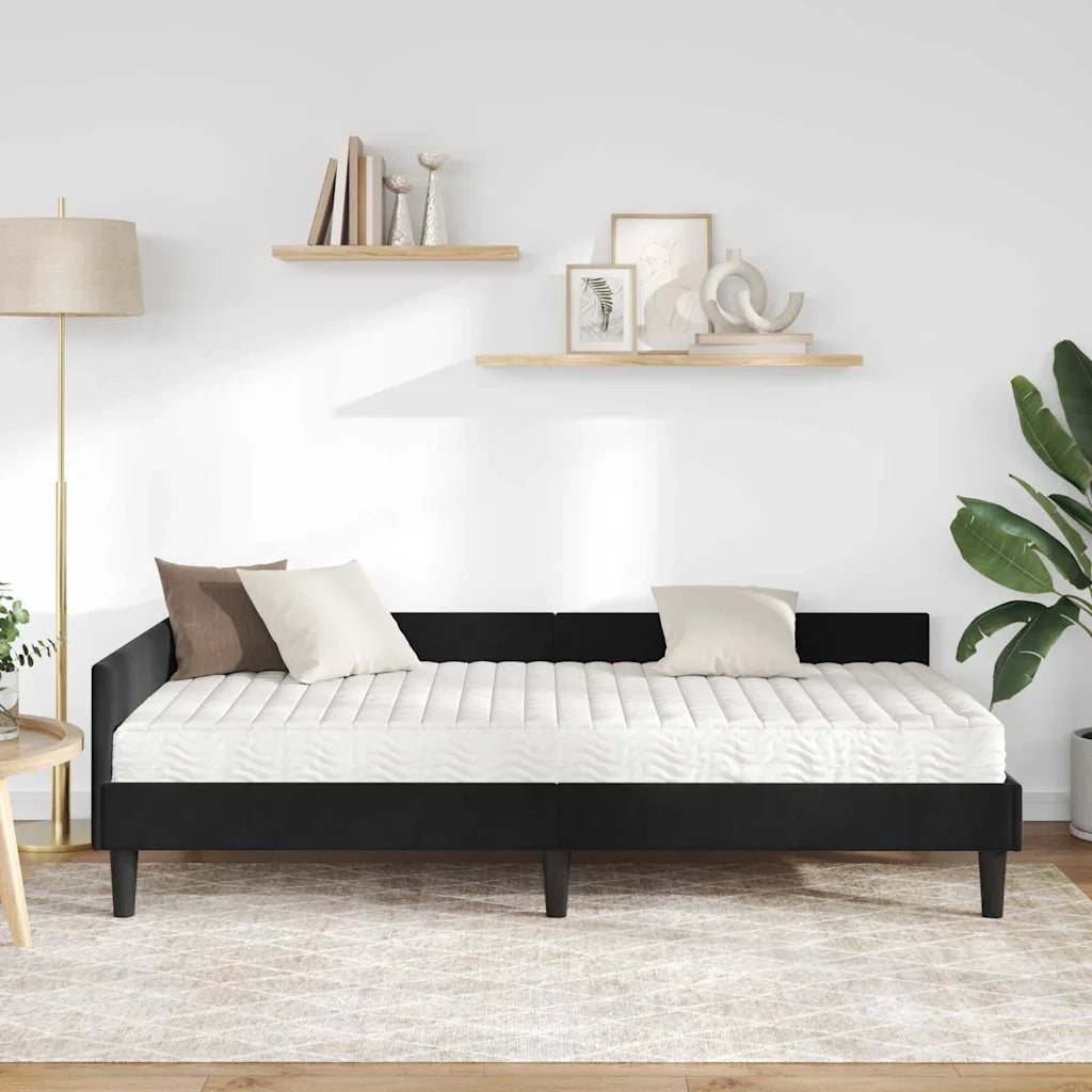 Struttura Letto Angolare con Materasso Altro 2 pcs Nero Velluto 3393691