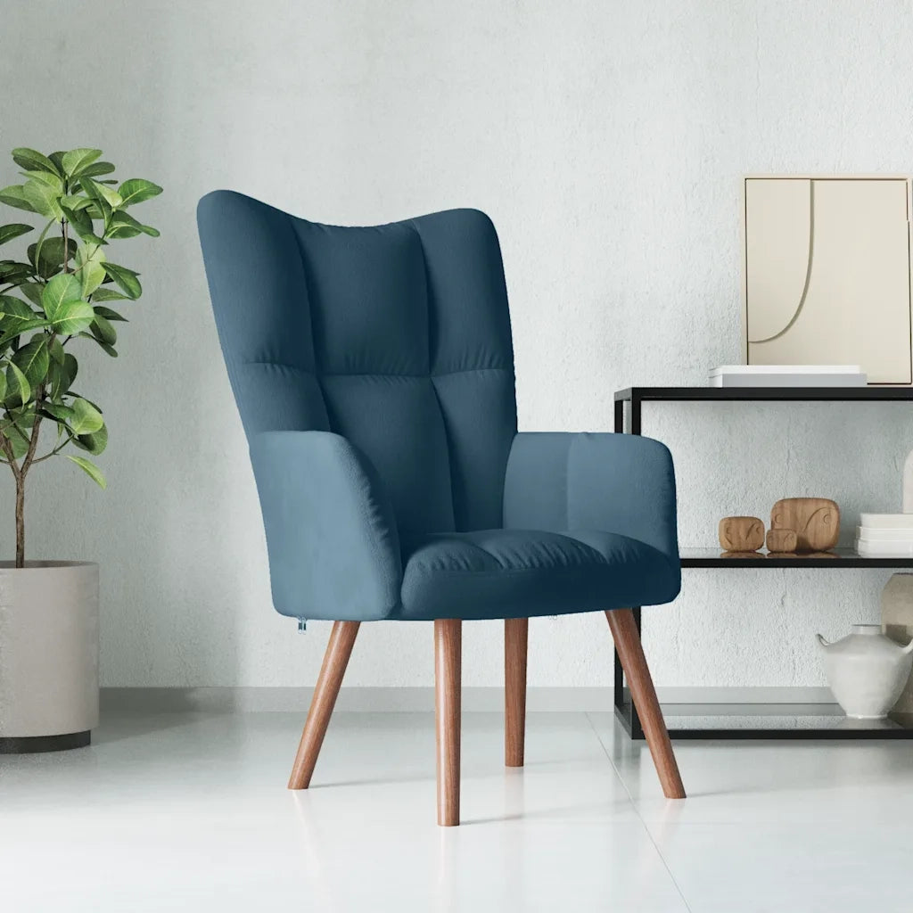 Sedia Relax Blu in Velluto 328061