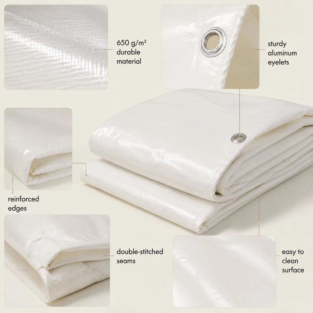 Tarpaulin 650 G/square Meter 4x5 M White