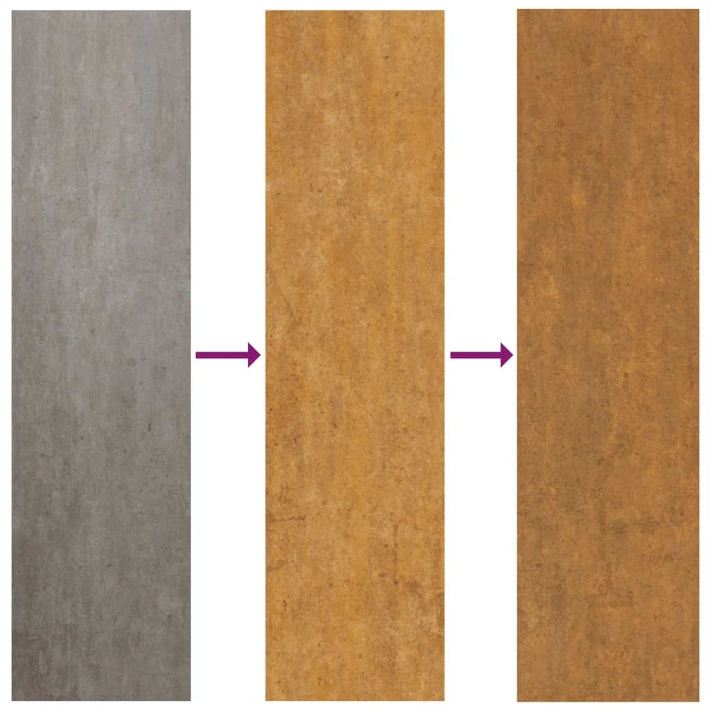 Fioriera rialzata per piante fiori patio giardino 100 x 100 x 41 cm acciaio corten marrone 02_0039291