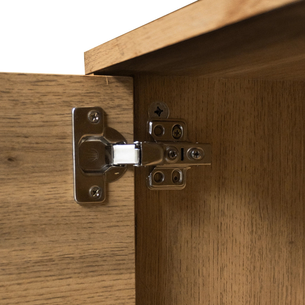Mobile porta televisore moderno in effetto legno con 2 ante e 2 vani aperti, ampio e funzionale