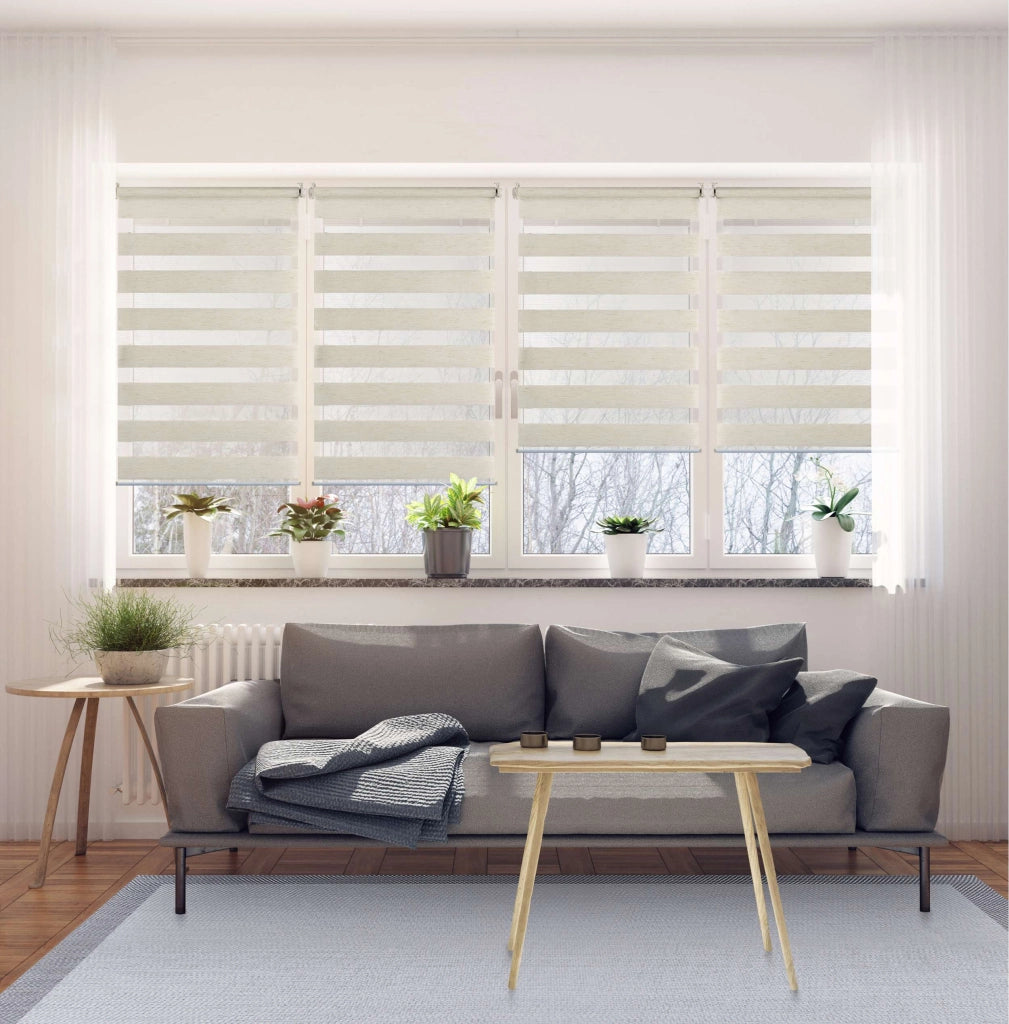 Tenda a Rullo giorno / notte installazione senza foratura EasyFix Lino 60x180 cm