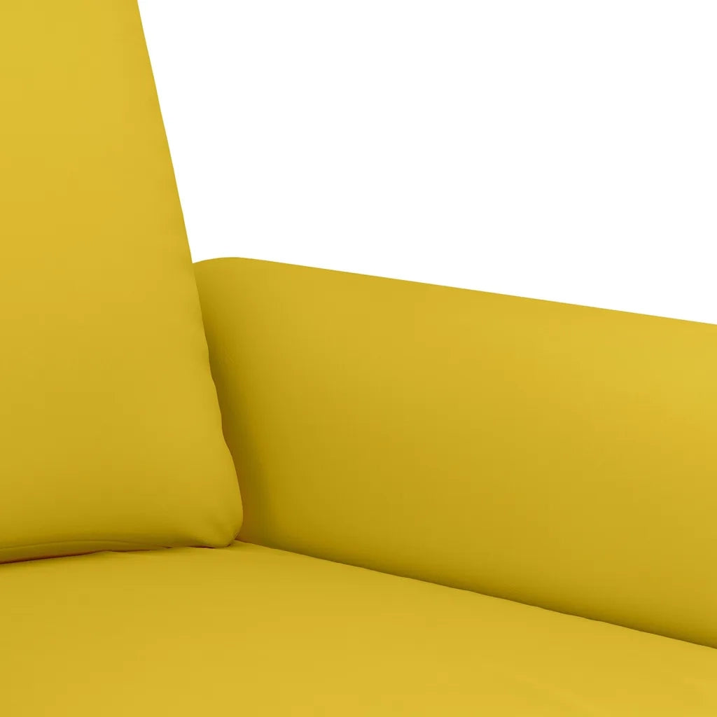 Set di Divani 3 pz con Cuscini giallo in Velluto
