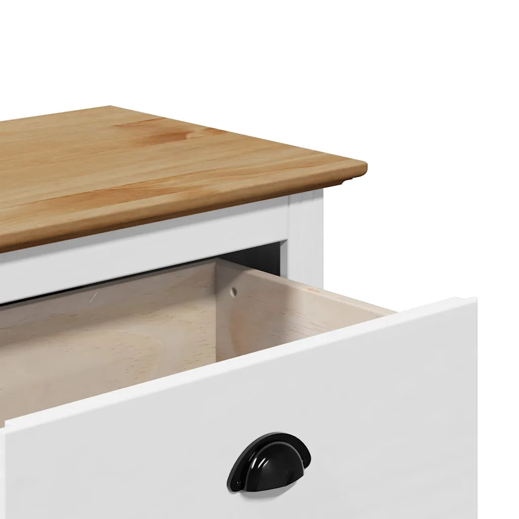 Panca da Ingresso BODO Bianca e Marrone 114x40x45 cm