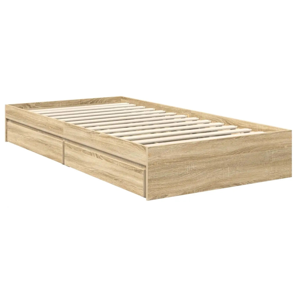 Letto con Contenitore con testiera Rovere Sonoma 100 x 200 cm 3410828