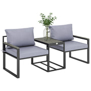 Set balcone 2 poltrone con tavolo ¨C Minimal ¨C cuscini grigio