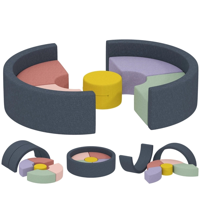 SET BLOCCHI MORBIDI 7 PEZZI in Schiuma Multicolore con Rivestimento Sfoderabile