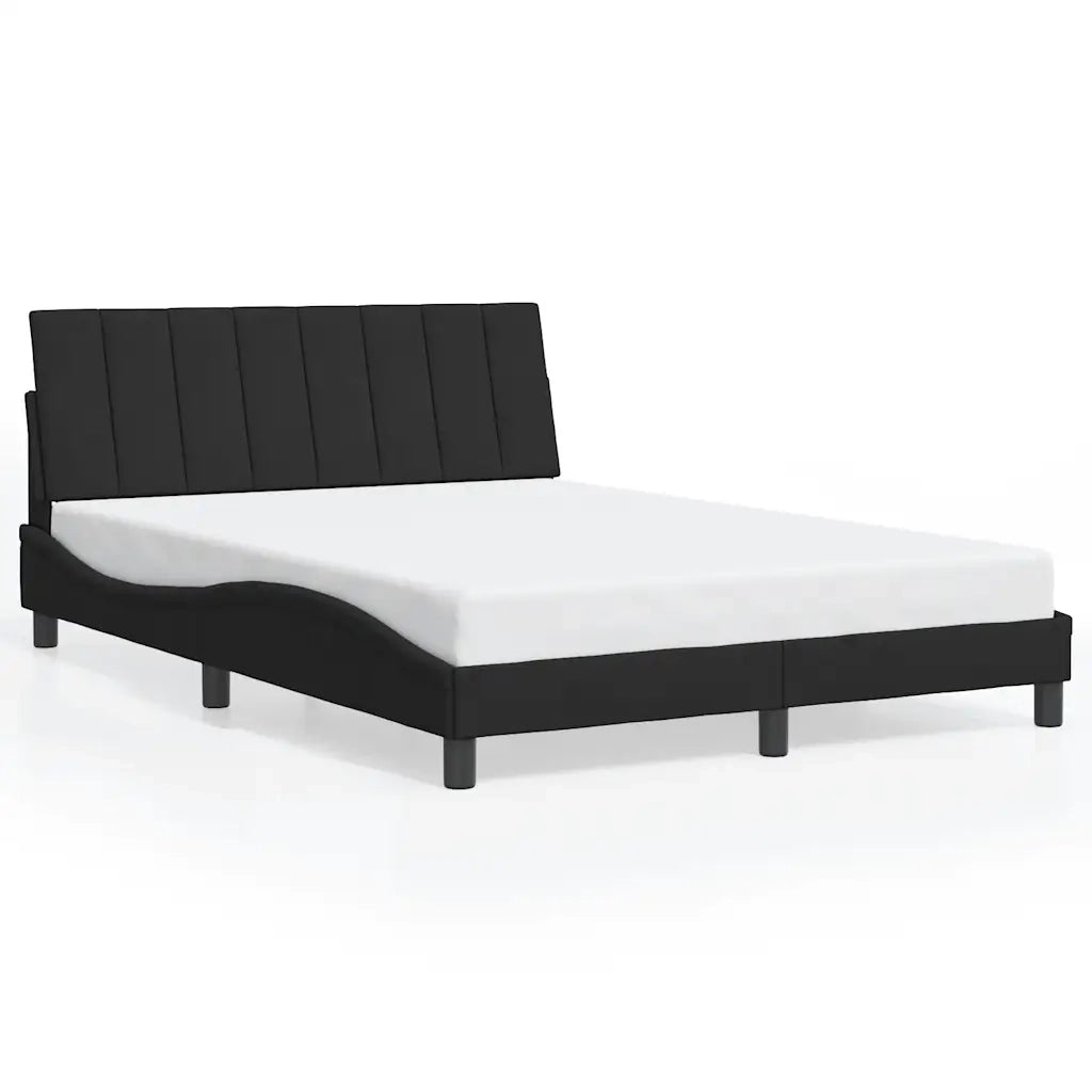 Giroletto con LED senza Materasso Hanko Nero 120x200 cm in Velluto