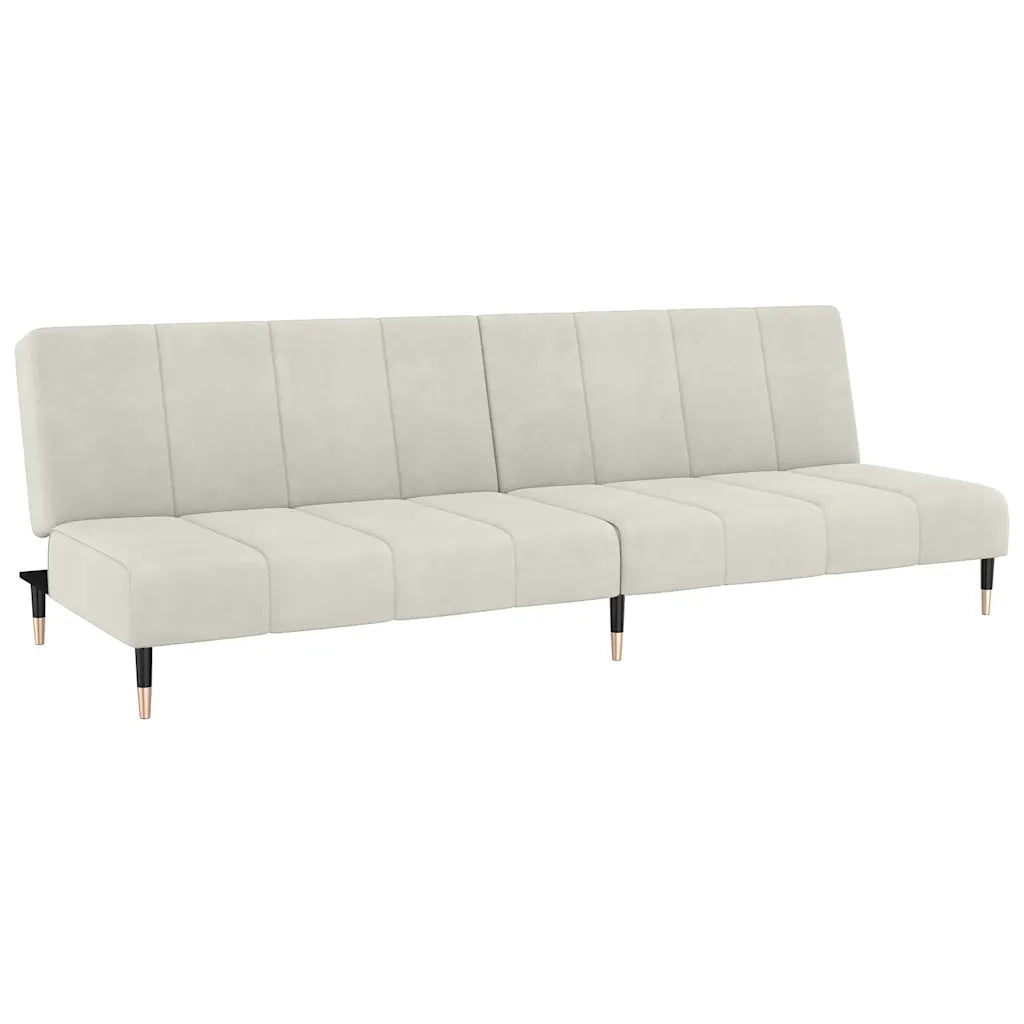 Divano letto | Sof¨¤ letto | Letto singolo a 2 Posti Crema in Velluto