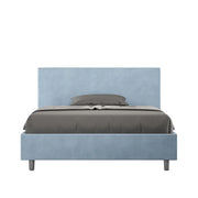 Letto Matrimoniale Extra Large 200x200 cm con Rete e Contenitore Adele Azzurro