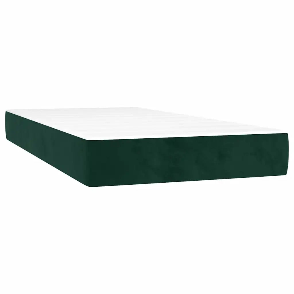 Giroletto a Molle con Materasso Verde Scuro 200x200 cm Velluto 3129294
