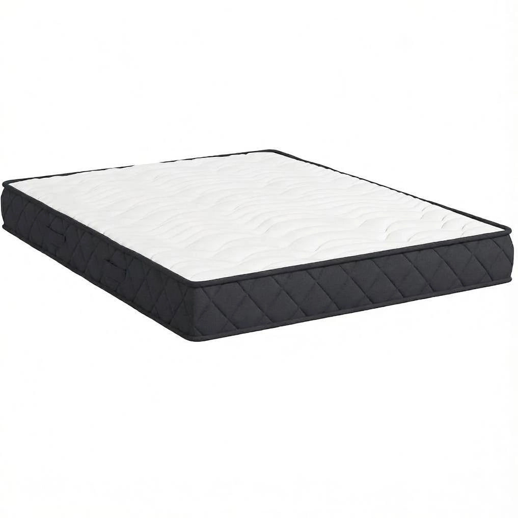 Materasso 140x190 cm in memory foam, bianco e grigio, sostegno stabile –